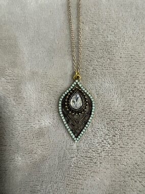 Gold-Tone Teardrop Pendant Necklace